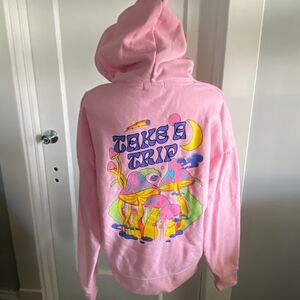 Zumiez A.LAB Freela Take A Trip Mushroom Pink Hoodie, sz S, Hippie Free Spirit